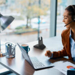 women using Yealink WH64 Hybrid wireless headset